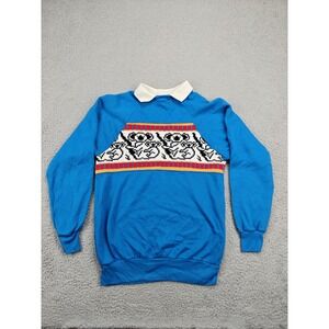 Vintage Heartland Sweatshirt Womens Small‎ Blue Puppy Dog Graphic Made USA